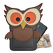 Handmade Leather Mobile Phone Pouch Plus - Hoot Owl - Graphite-1