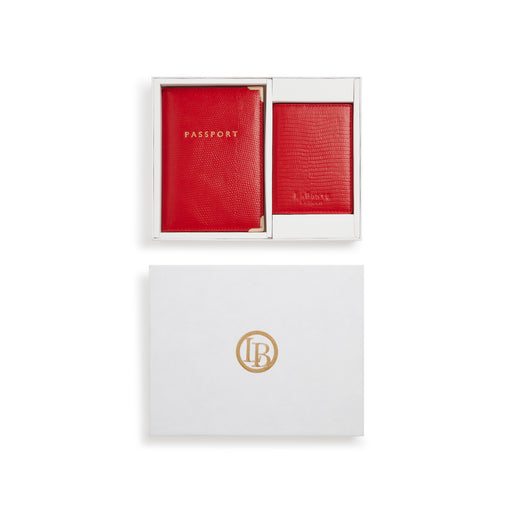 Nutcombe Red Passport Holder & bi-fold CC holder Gift Box-0