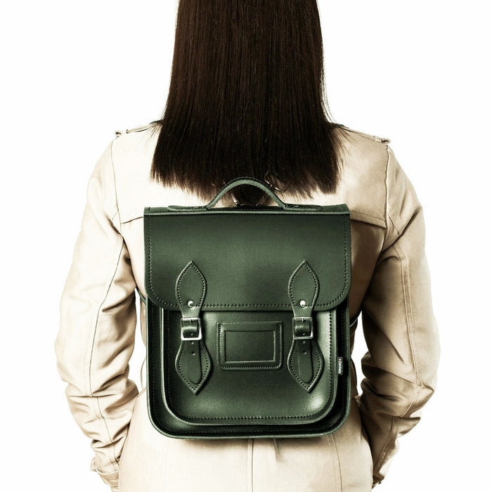 Handmade Leather City Backpack - Ivy Green-5