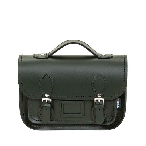 Leather Midi Satchel - Ivy Green-0