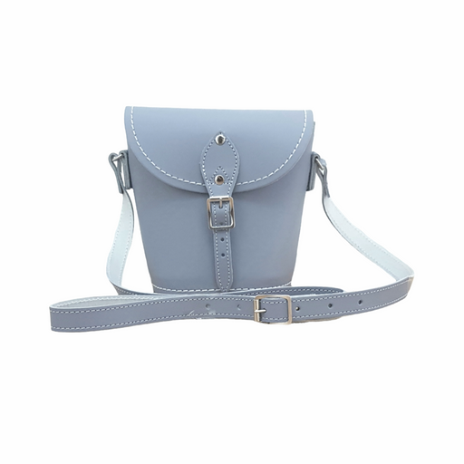Handmade Leather Barrel Bag - Lilac Grey-0