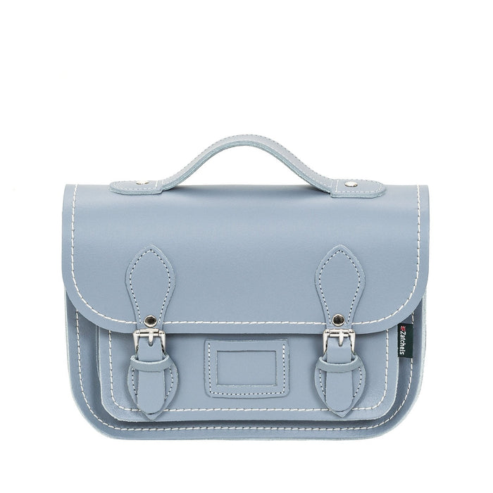 Leather Midi Satchel - Lilac Grey-0