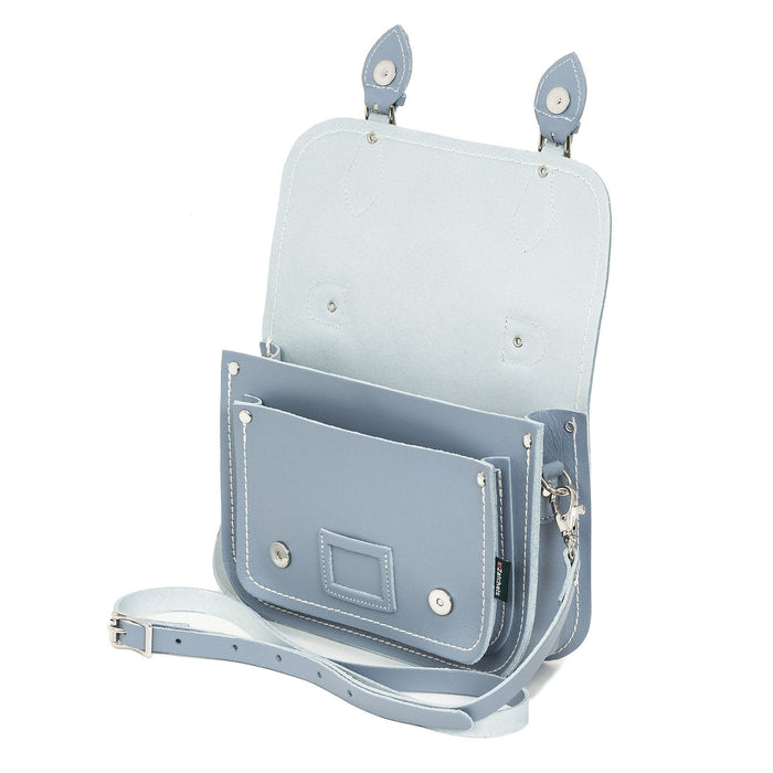 Leather Midi Satchel - Lilac Grey-2