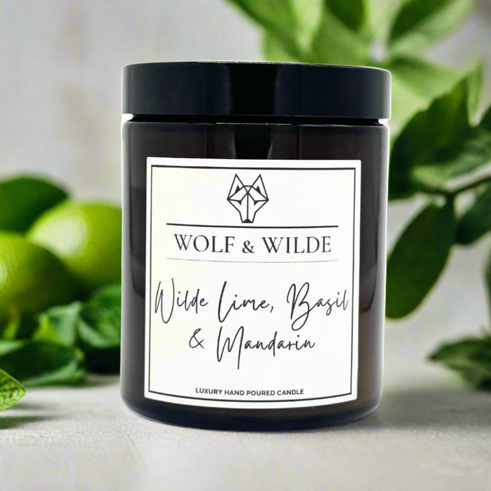 Lime, Basil & Mandarin Luxury Aromatherapy Handmade Scented Candle-0