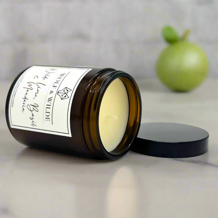 Lime, Basil & Mandarin Luxury Aromatherapy Handmade Scented Candle-4