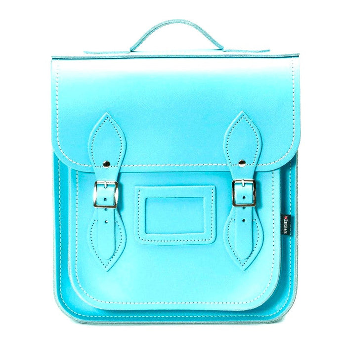 Handmade Leather City Backpack - Limpet -Shell Blue-0
