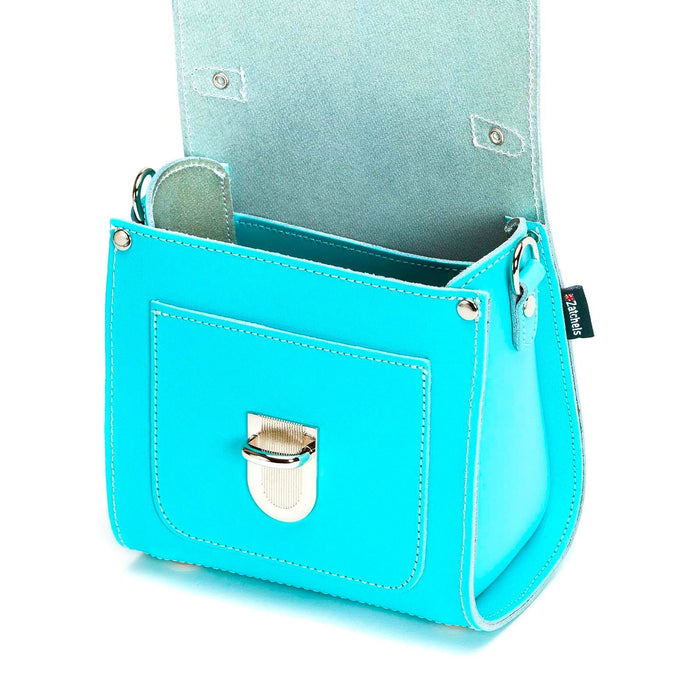 Handmade Leather Sugarcube Handbag - Limpet - Shell Blue-2