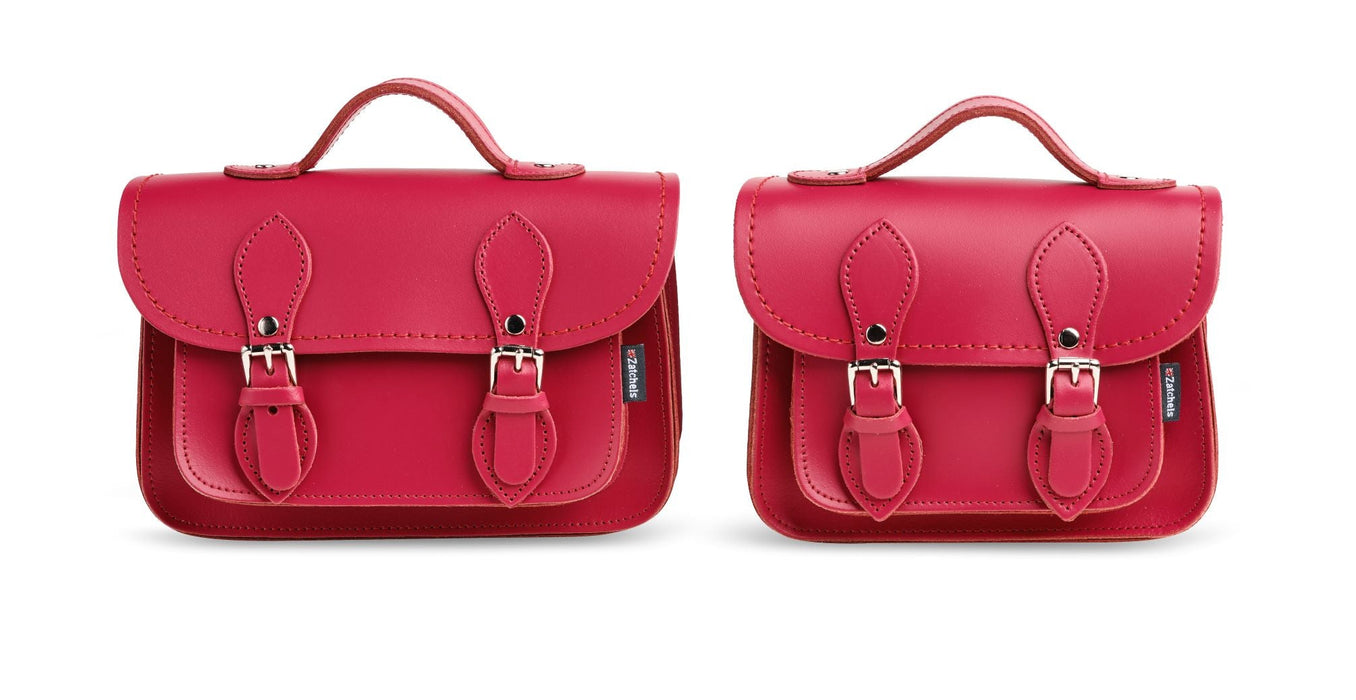 Handmade Leather Micro Satchel - Magenta-3