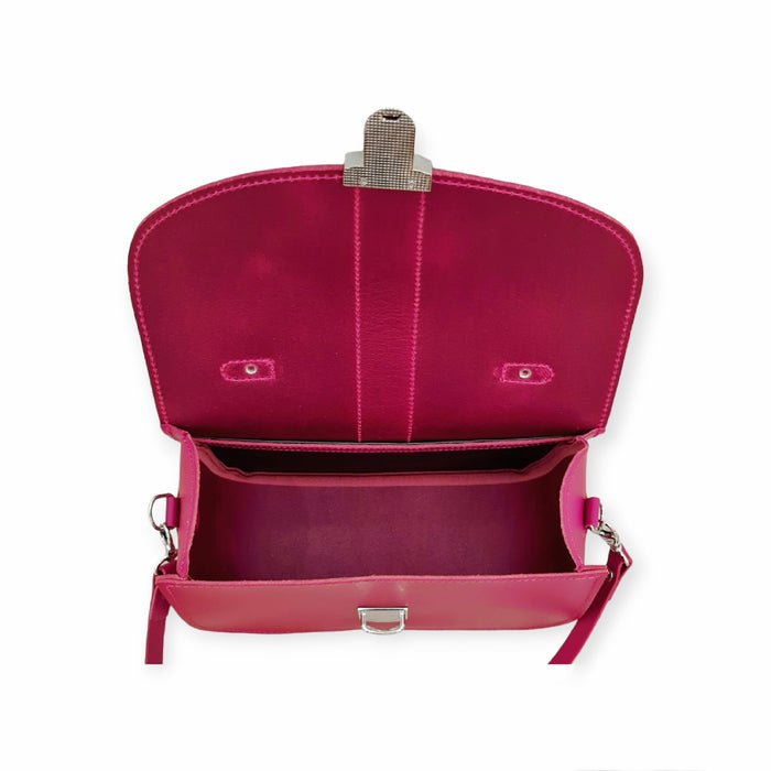 Olympia Handmade Leather Bag - Magenta-4