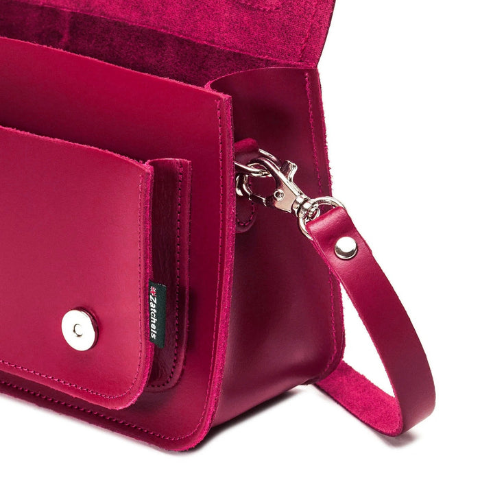 Handmade Leather Micro Satchel - Magenta - Love Thy Bargains