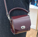 Bauble Handmade High Shine Leather Handbag - Marsala Red-3