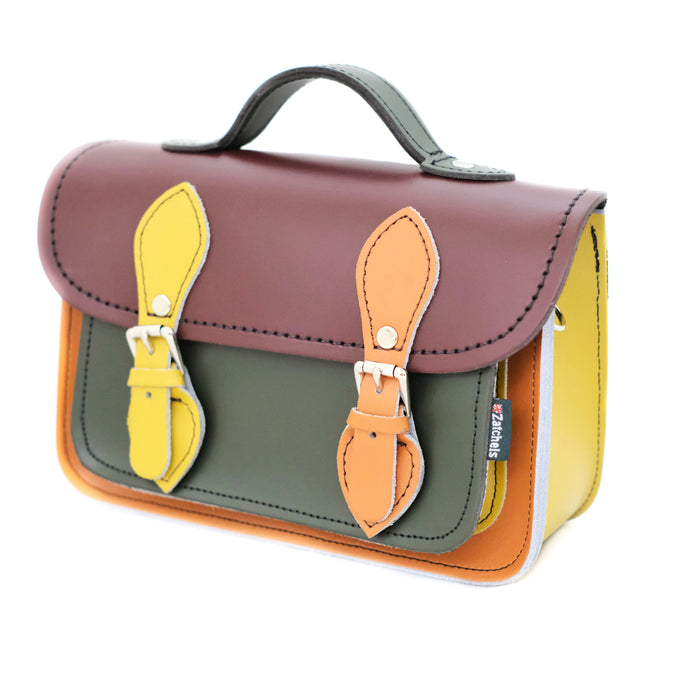 Handmade Leather Micro Satchel - Autumnal Kaleidoscope-1