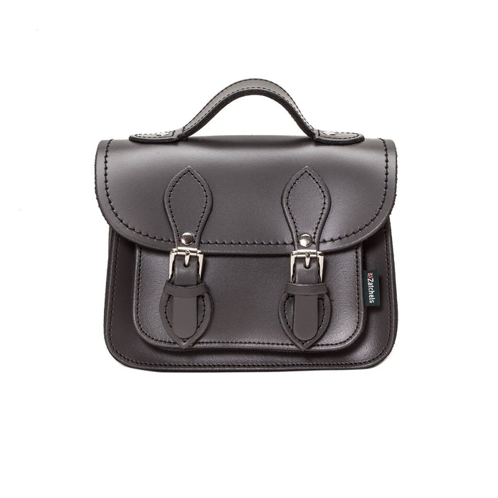 Handmade Leather Micro Satchel - Graphite-0