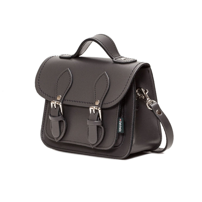 Handmade Leather Micro Satchel - Graphite-1