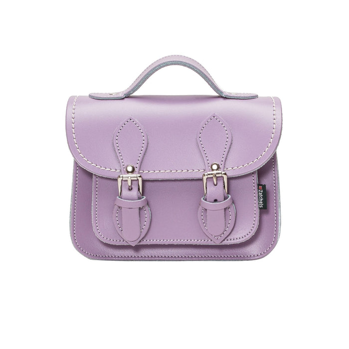 Handmade Leather Micro Satchel - Pastel Violet-0