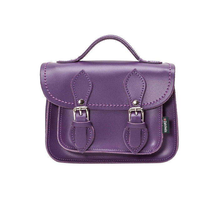 Handmade Leather Micro Satchel - Purple-0