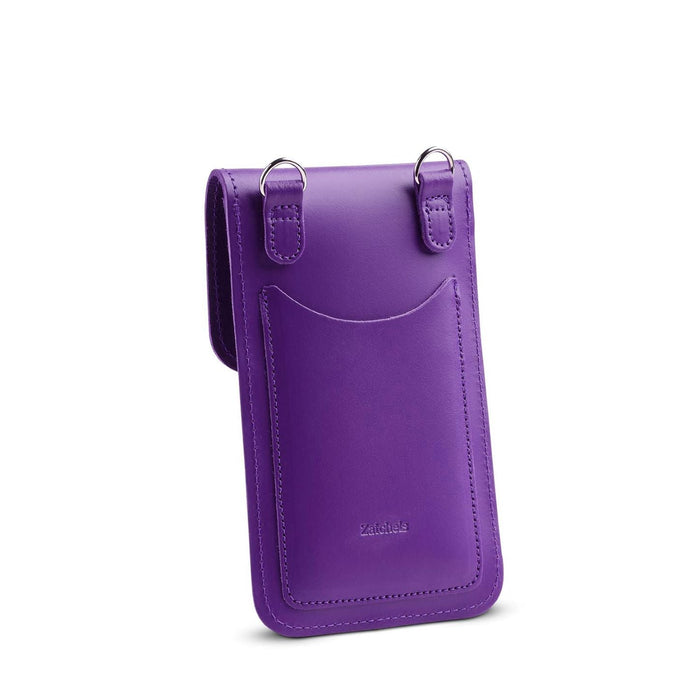 Handmade Leather Mobile Phone Pouch Plus - Purple-1