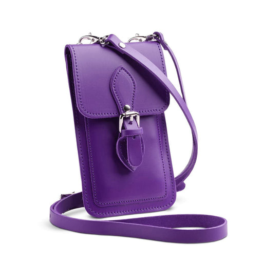 Handmade Leather Mobile Phone Pouch Plus - Purple-0