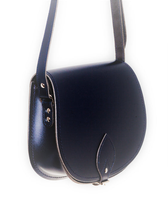 Handmade Leather Saddle Bag - Navy-1