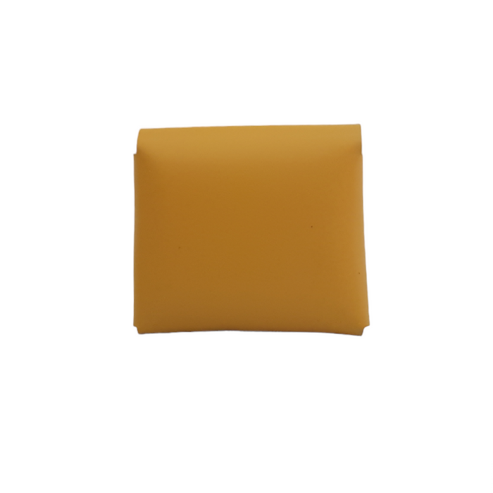 Handmade Leather Simple Coin Purse - Yellow Ochre-2