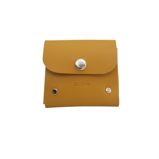Handmade Leather Simple Coin Purse - Yellow Ochre-0