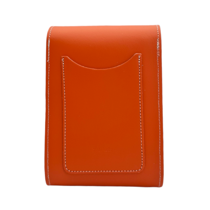 Handmade Leather Festival Phone Bag - Orange-2