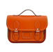 Leather Midi Satchel - Orange-0