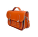 Leather Midi Satchel - Orange-1