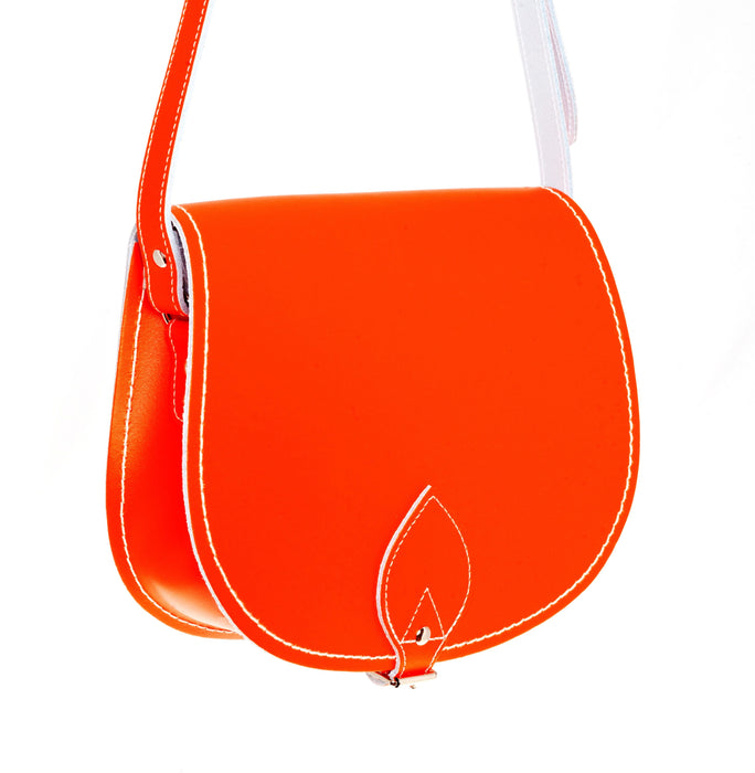 Handmade Leather Saddle Bag - Orange-1