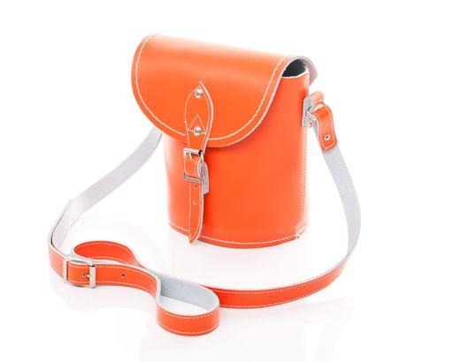 Handmade Leather Barrel Bag - Orange-1