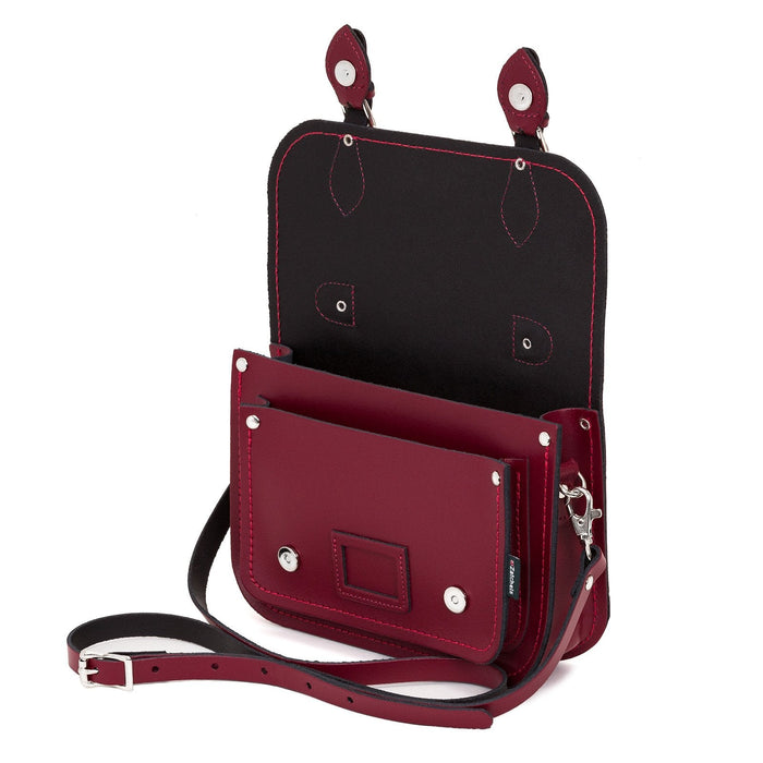 Leather Midi Satchel - Oxblood-2