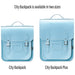 Handmade Leather City Backpack - Pastel Baby Blue-4