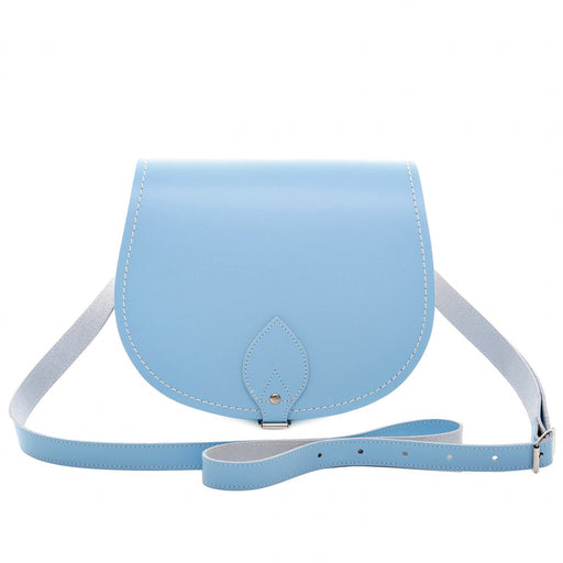 Handmade Leather Saddle Bag - Pastel Baby Blue-0