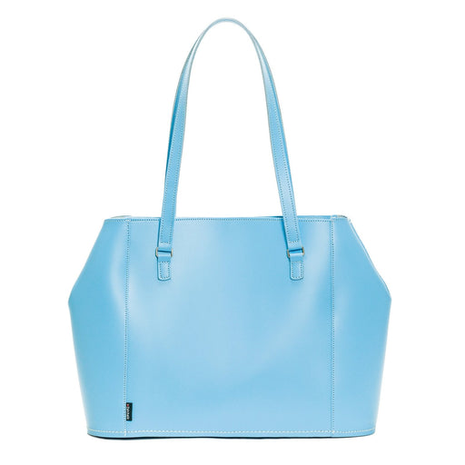 Leather Tote Bag - Pastel Baby Blue-0