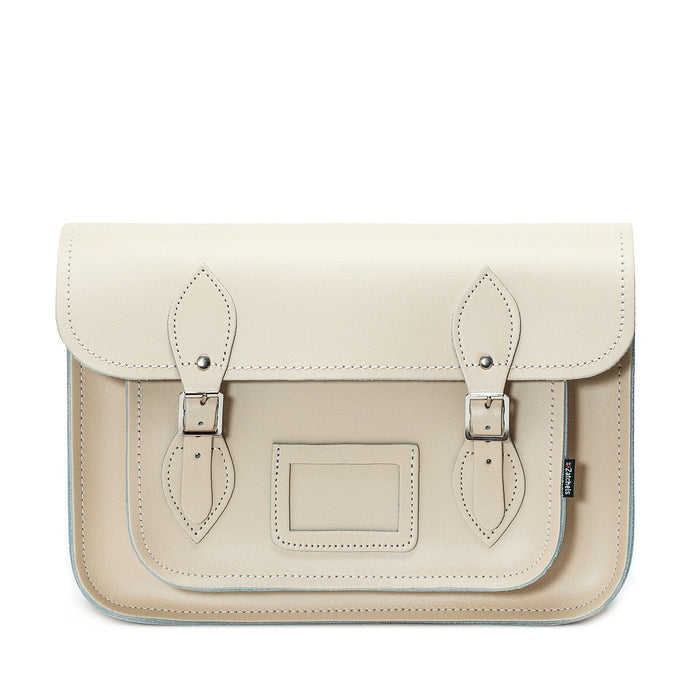 Handmade Leather Satchel - Pastel Cream-0