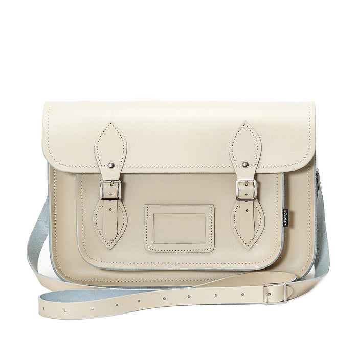 Handmade Leather Satchel - Pastel Cream-1