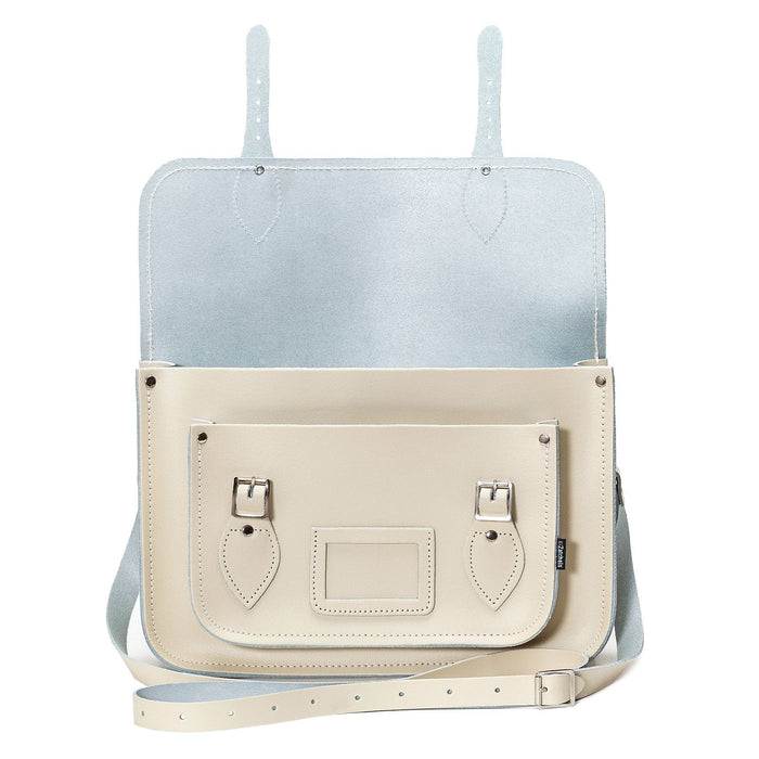 Handmade Leather Satchel - Pastel Cream-3