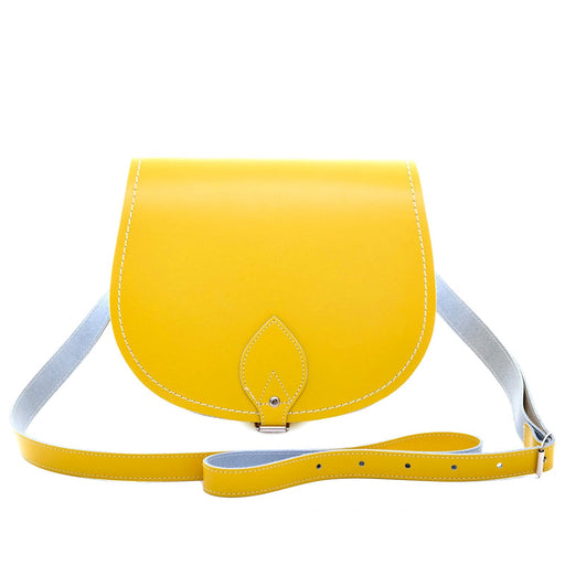 Handmade Leather Saddle Bag - Pastel Daffodil Yellow-0