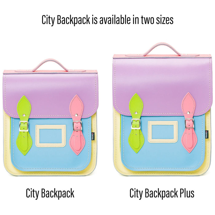 Handmade Leather City Backpack - Pastel Kaleidoscope-5