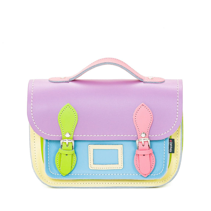 Leather Midi Satchel - Pastel Kaleidoscope-0