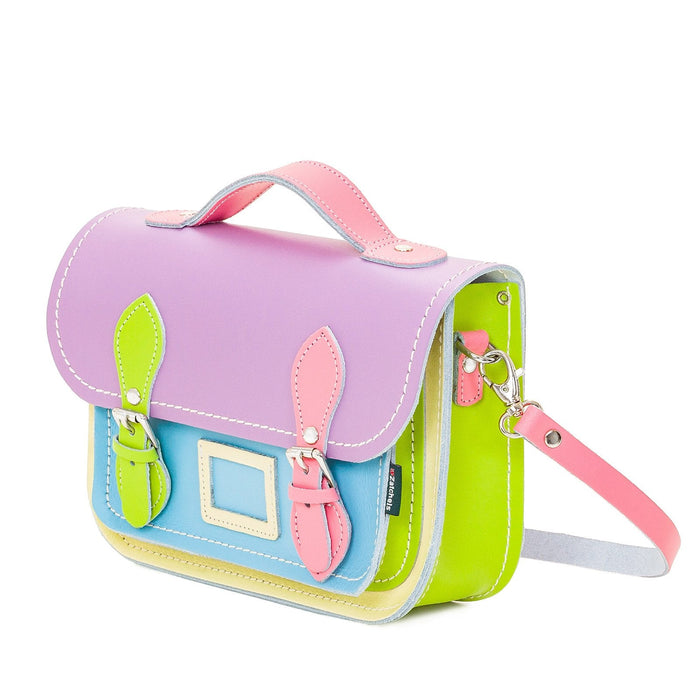 Leather Midi Satchel - Pastel Kaleidoscope-2