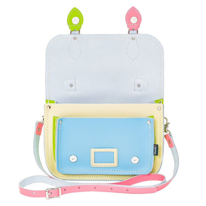 Leather Midi Satchel - Pastel Kaleidoscope-3