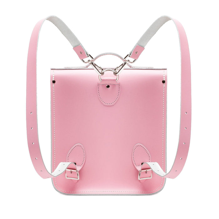 Handmade Leather City Backpack - Pastel Pink-2