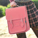 Handmade Leather City Backpack - Pastel Pink-5