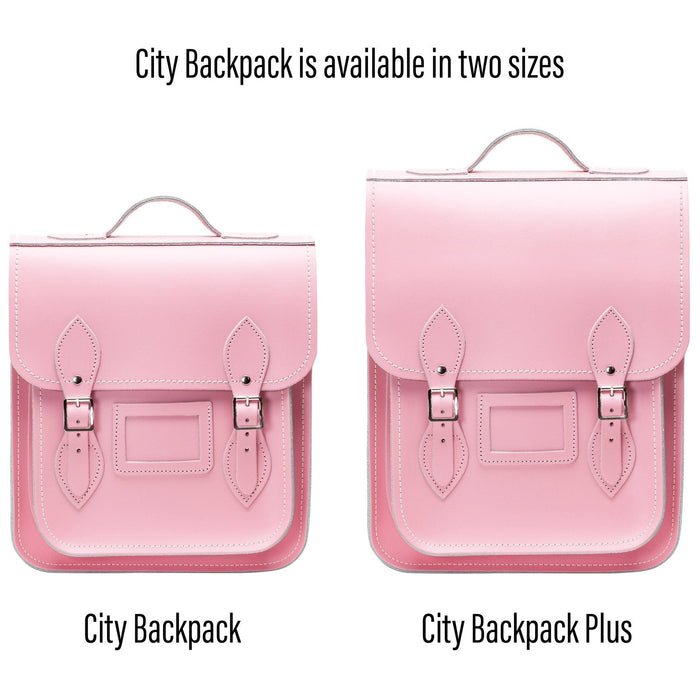 Handmade Leather City Backpack - Pastel Pink-4