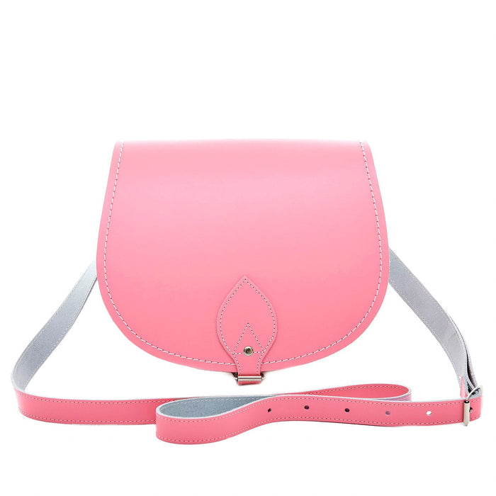 Handmade Leather Saddle Bag - Pastel Pink-0