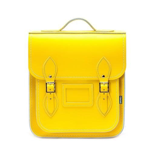 Handmade Leather City Backpack - Pastel Daffodil Yellow-0