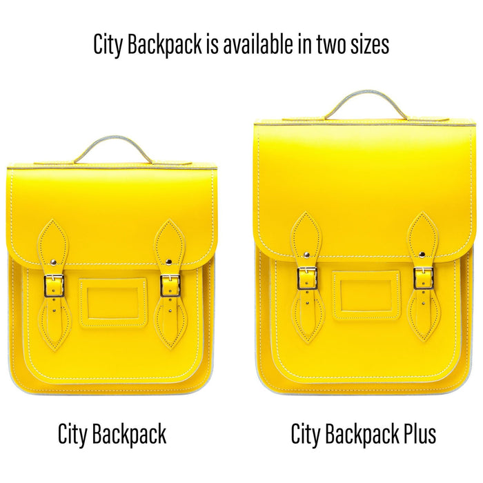 Handmade Leather City Backpack - Pastel Daffodil Yellow-4