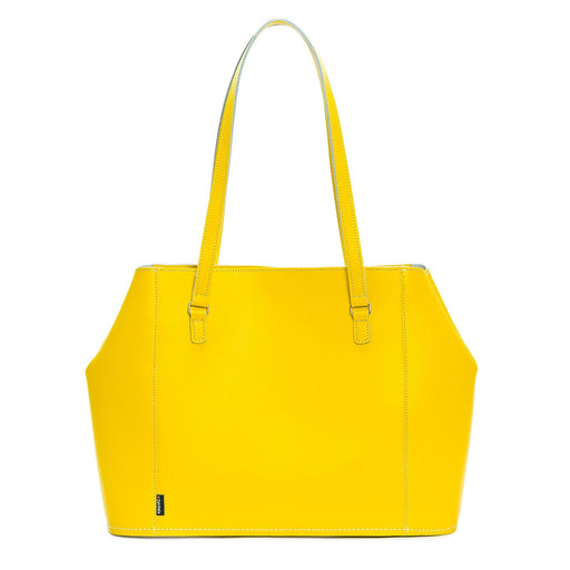 Leather Tote Bag - Pastel Daffodil Yellow-0