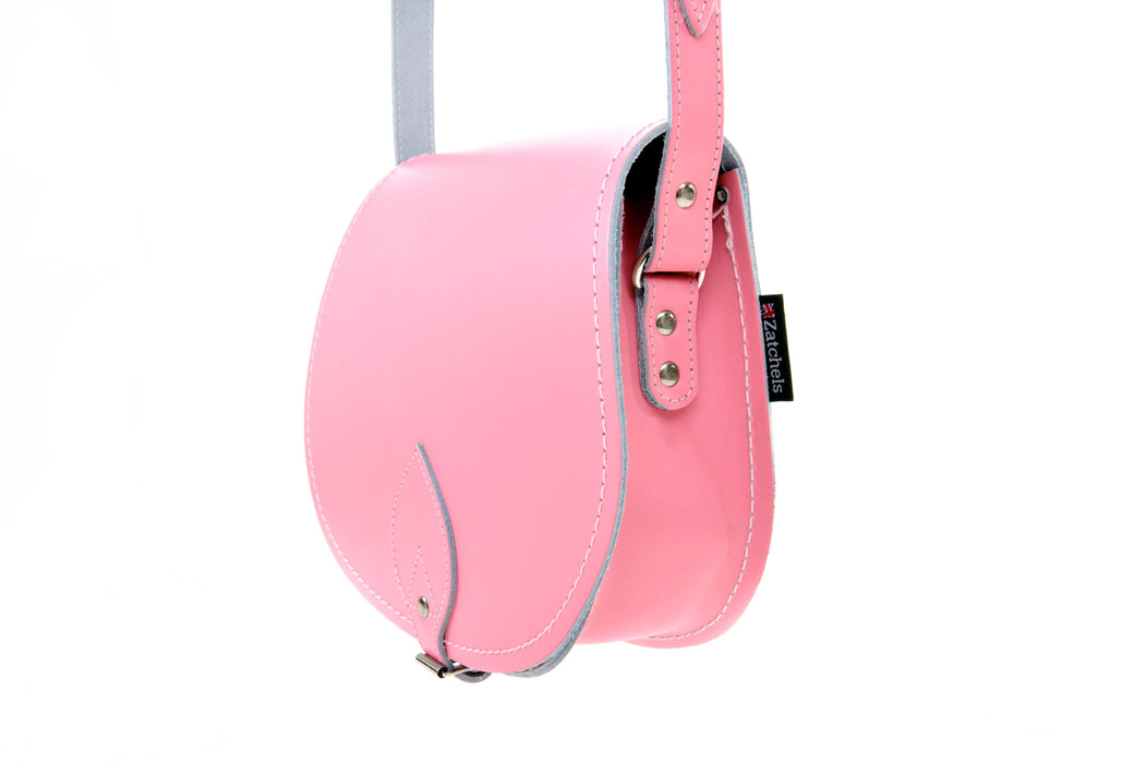 Handmade Leather Saddle Bag - Pastel Pink-1